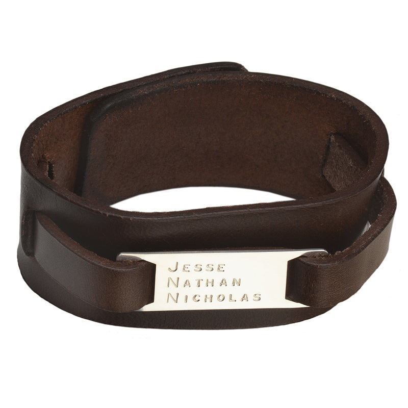 Men's Brown Leather Cuff
