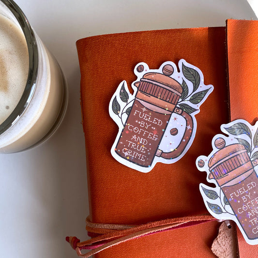 Coffee and True Crime Sticker