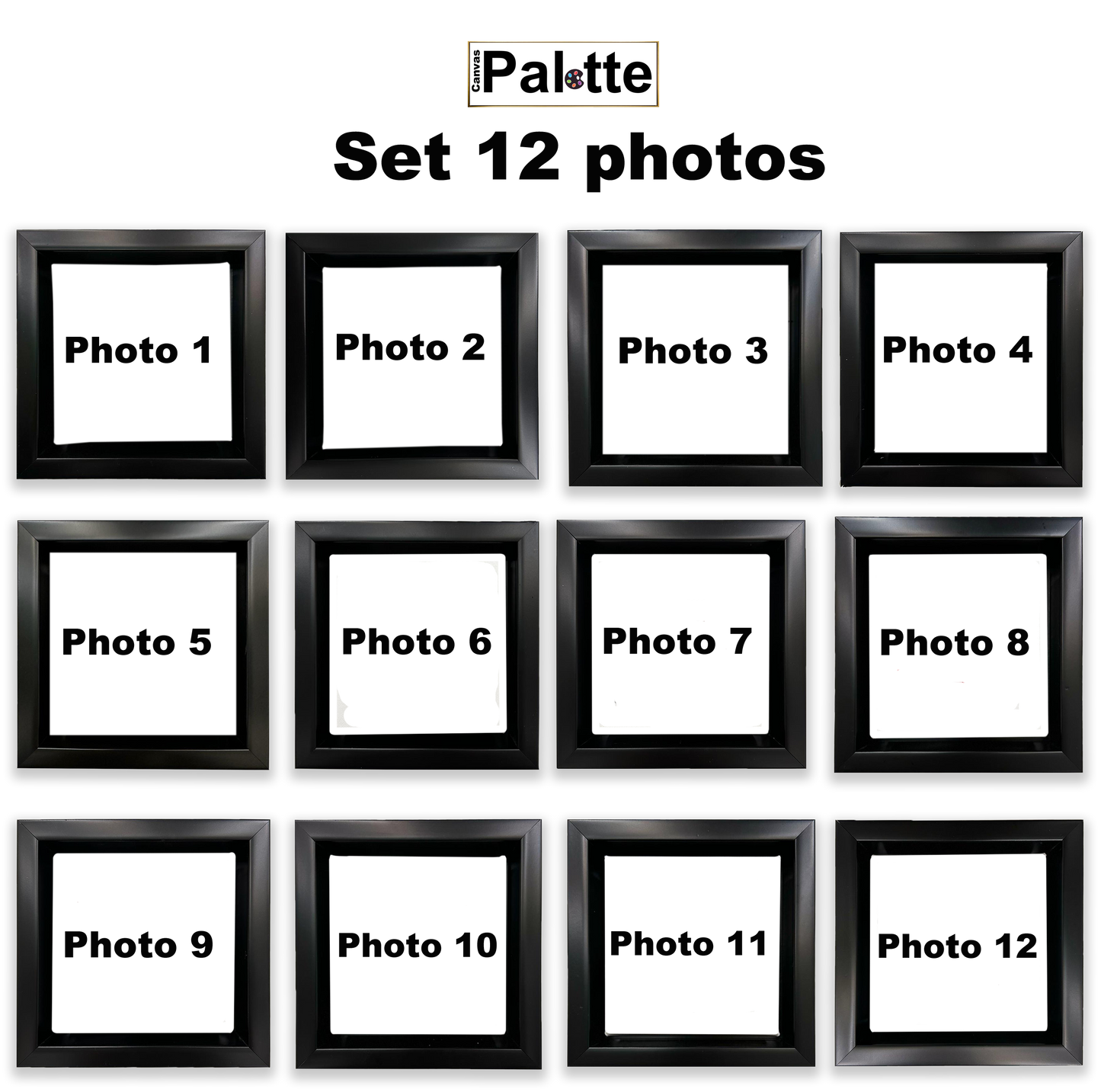 Canvas Print-Set of 12 Framed Square