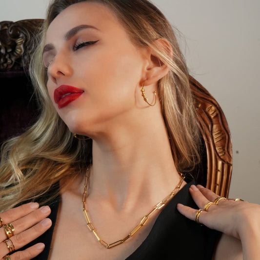 CIRCE: Long & Short Contemporary Paper-Clip Combo Necklace