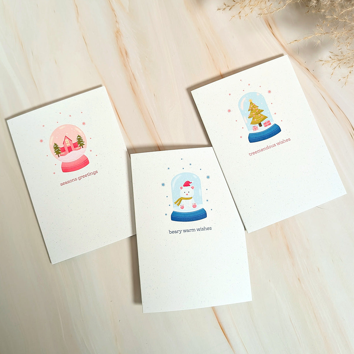 Tremendous Wishes Snow Globe Mini Holiday Card