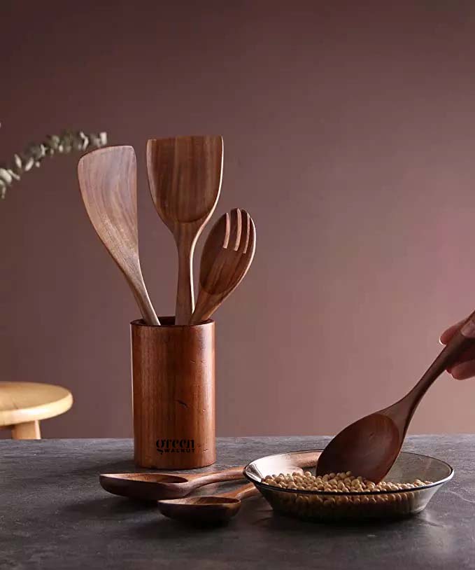 Wooden Acacia Kitchen Utensil - Set of 7