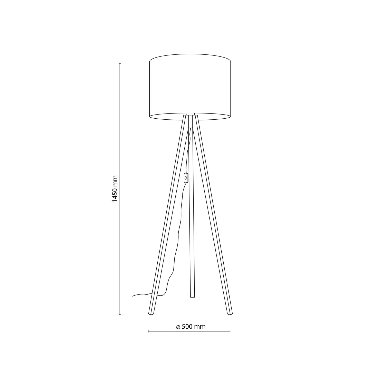 GRAND Walnut Black Mid-Century Modern Floor Lamp