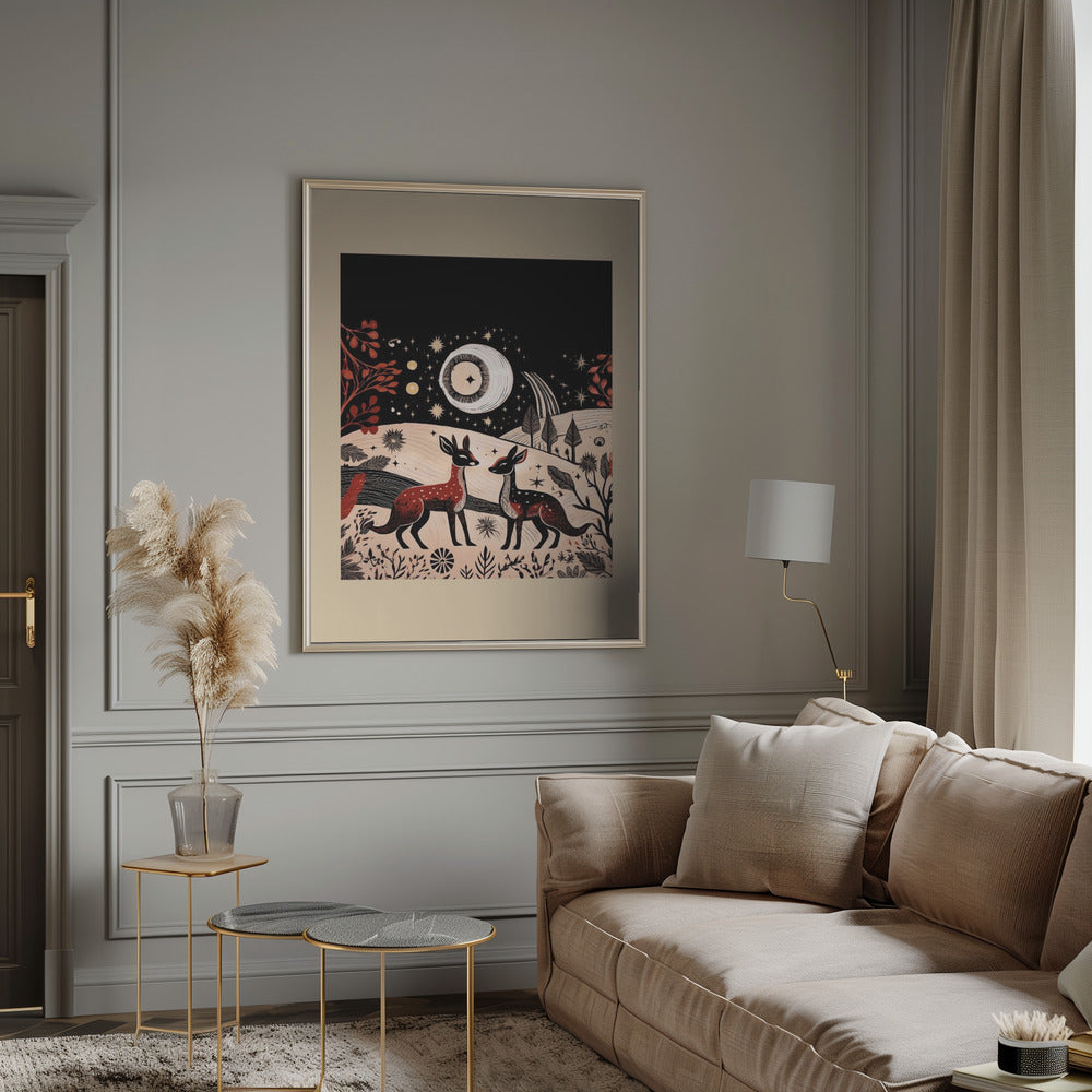 Wall art Scandi Folk and Knitwear: Folklore Holiday 2 Canvas Print