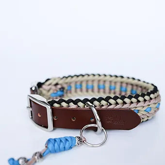 Lila Pawtique Macrame Style Adjustable Dog Collar Ocean