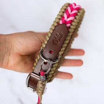 Lila Pawtique Macrame Style Adjustable Dog Collar Pinkish