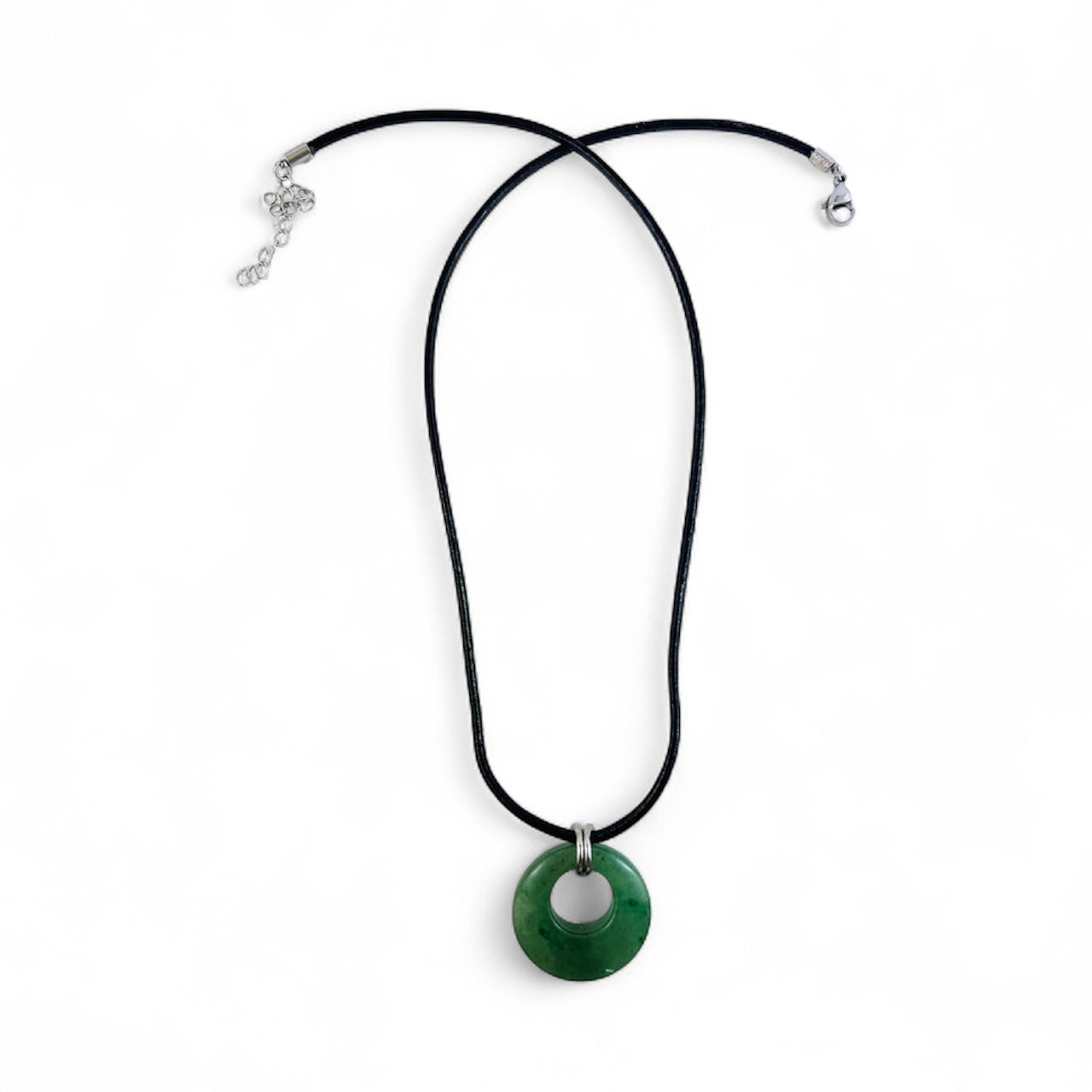 Aventurine Crystal Leather Cord Necklace