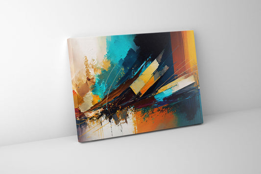 Canvas Print-Abstract Golden Blues-Wall Art