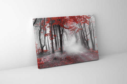 Printed Artwork-Red Isolate Forest-Wall decor