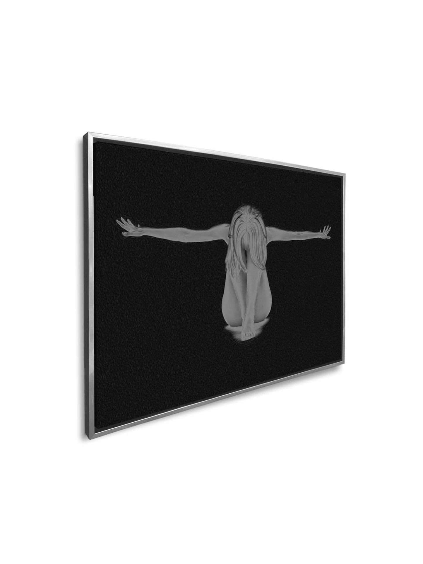 Canvas Wall Art decor-Span - Feminine Modern Art- Silver varnish