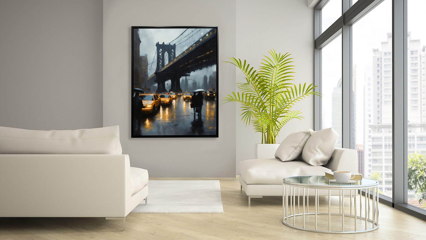 Wall Art-Stylized NYC Bridge Skyline-Canvas Print