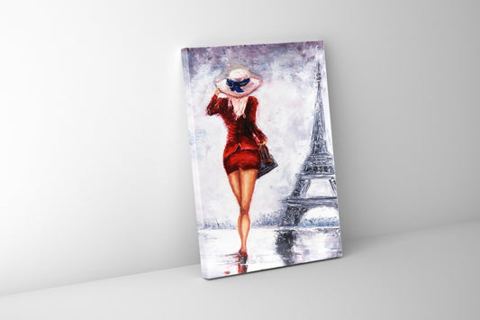 Wall Art Girl Eiffel Tower-Fine Artwork-Wall Art-Abstract