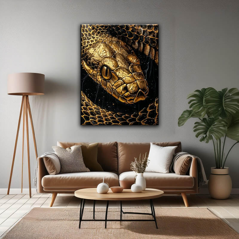 Wall Art Golden Snake 36"x48"