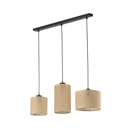 JUTE 3-Light Natural Woven Pendant for Dining Room, Bedroom & Living Room