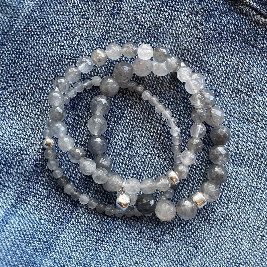 50 Shades of Grey Bracelet Stack
