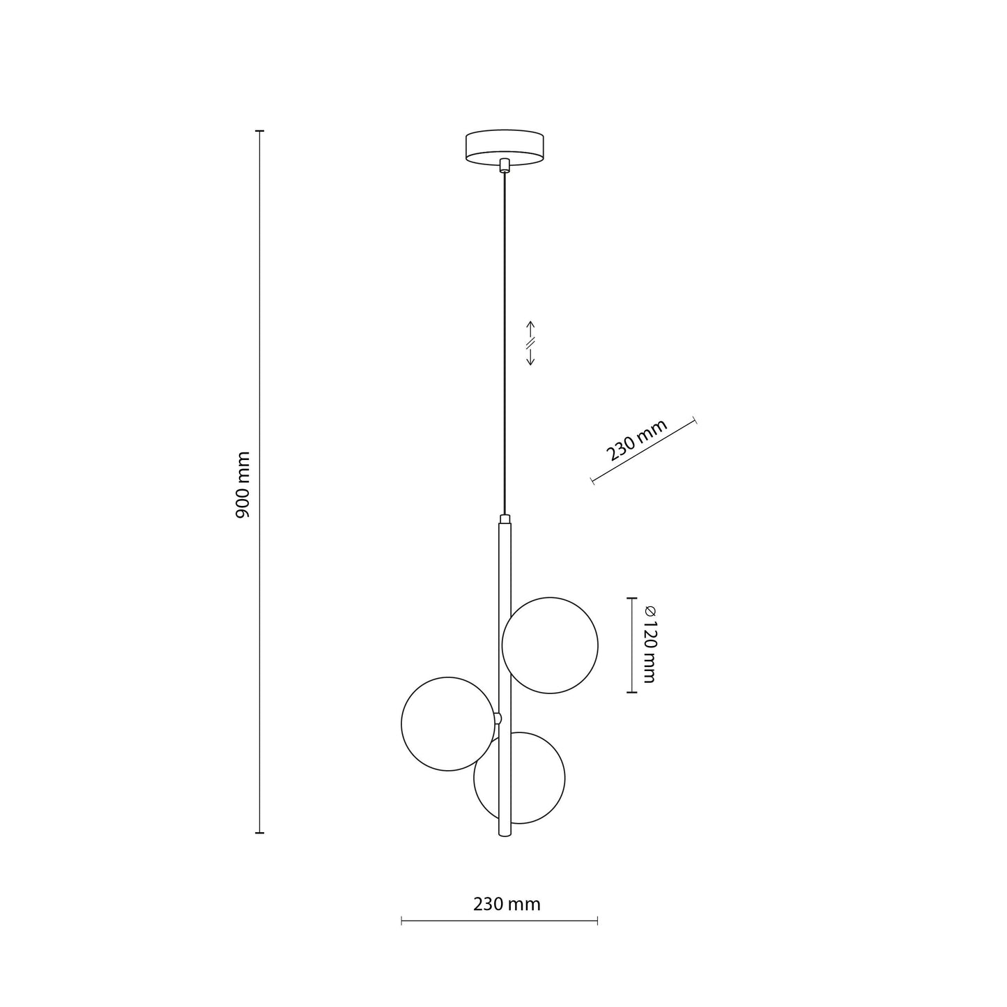 ESTERA Black Scandinavian Pendant Light 3