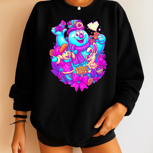 T-Shirt Crewneck Frosty Holiday Glow Christmas friends
