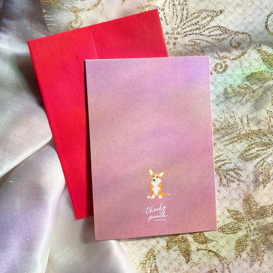 Candy Canine Dog | Corgi | Mini Greeting Card