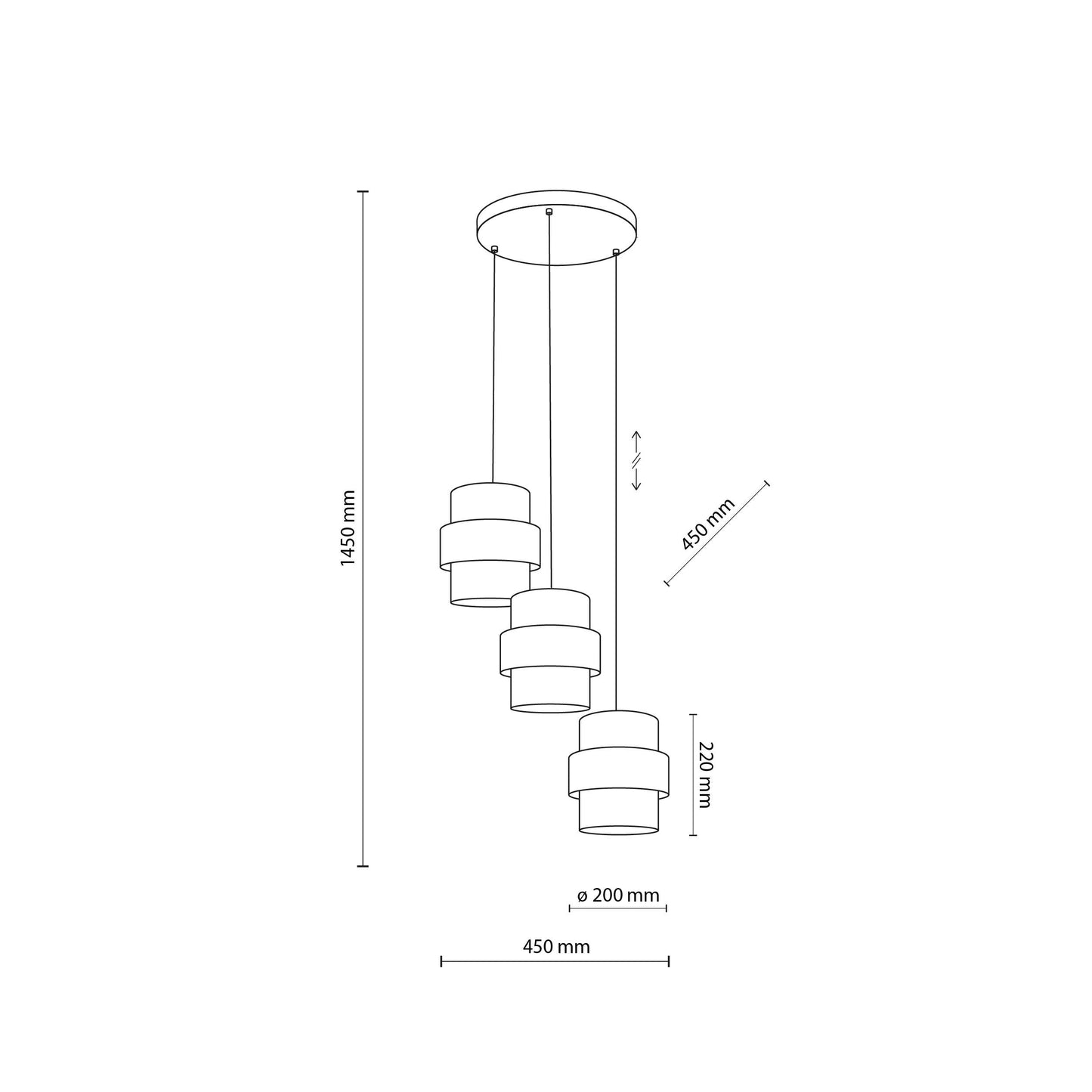 CALISTO JUTE 3-Light Pendant Light for Dining Tables, Stairwells & Natural Interiors