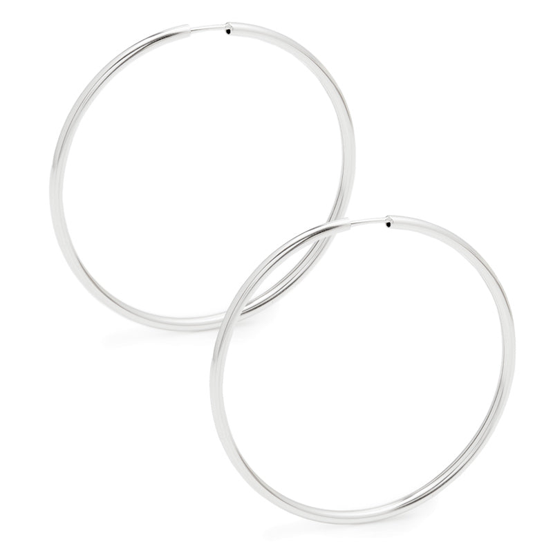 60mm Thick Silver Hoop Earrings