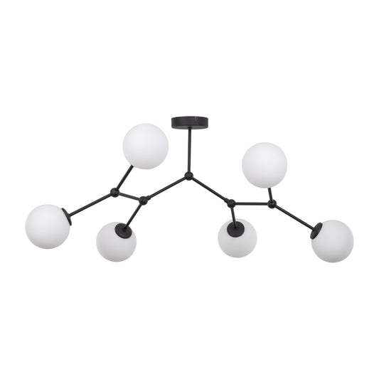 FAIRY Black 6-Light Scandinavian Ceiling Lamp for Living Room & Dining Room