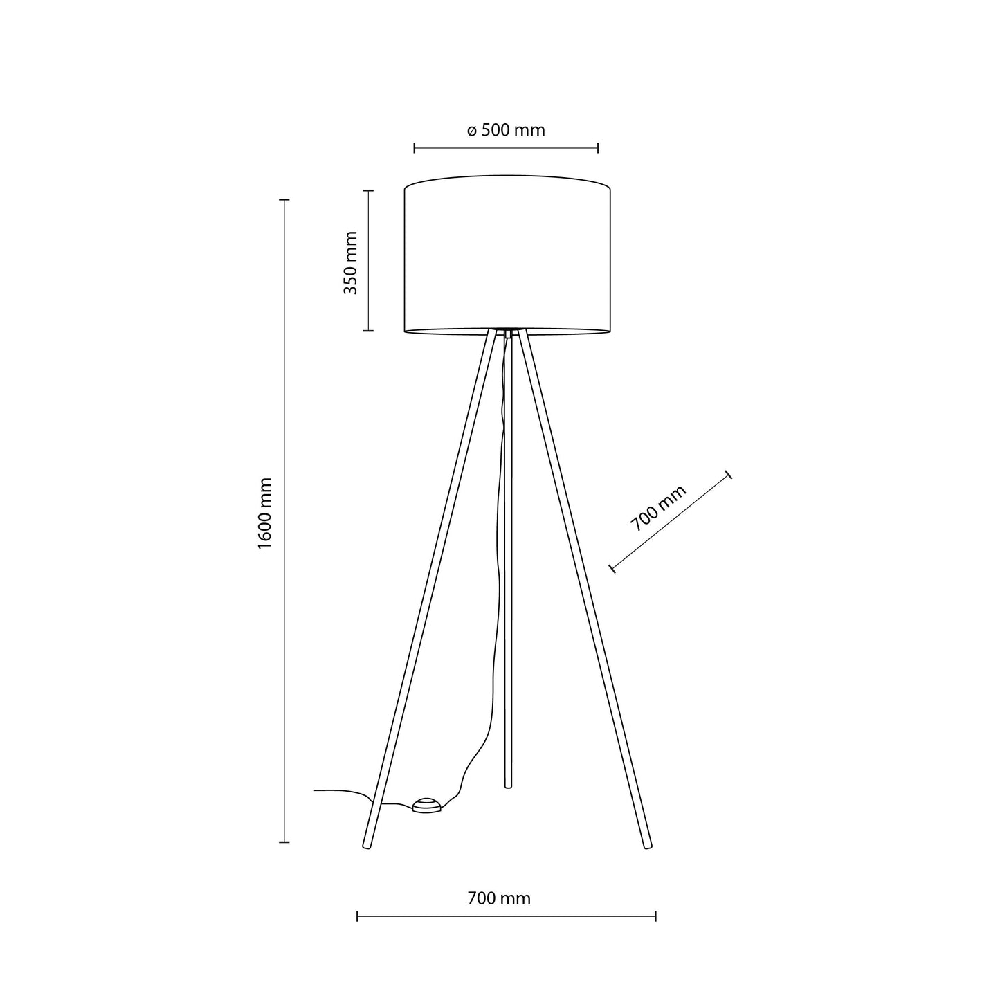 UMBERTO Black Modern Floor Lamp (Clearance)