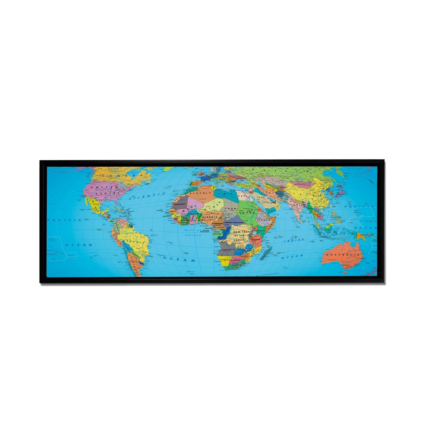 Wall Art -Canvas World Map 72" x 24"