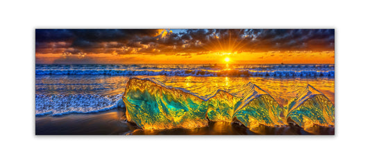 HDR Beach Rocks-Wall Art-Skyline-Canvas Print