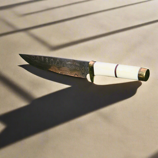 Haruto Bowie Knife - Camel Bone Handle 7.5 inch with Original leather Sheath