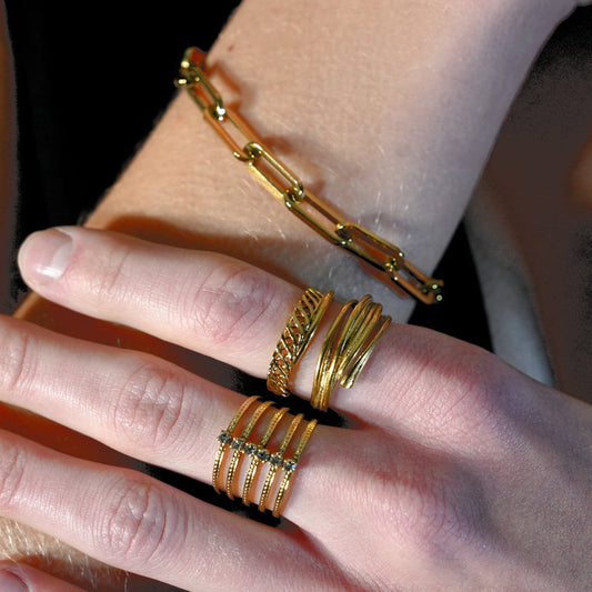 PAZIA: Abstract Design Multi Layered Ring