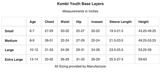 Kombi Juniors Accu-Dri Merino Blend Midweight 1/4 Zip Tops 190g