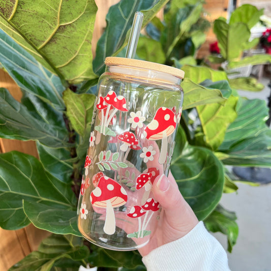 Cottagecore Mushroom Glass cup