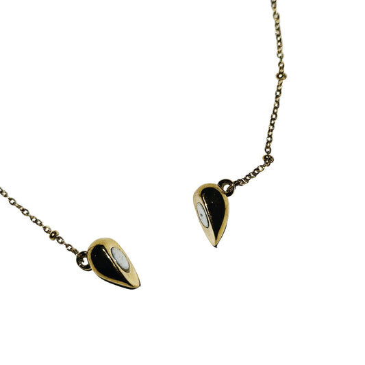 ABNA Gold: Together Forever Beaded Necklace – Separable Magnetic Mini Heart Pendant