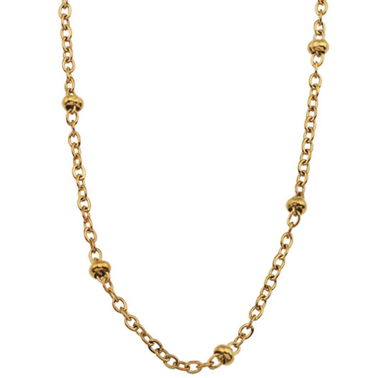 AVERY 16" Gold: Essential Daily Wear Beaded Gold Chain Necklace
