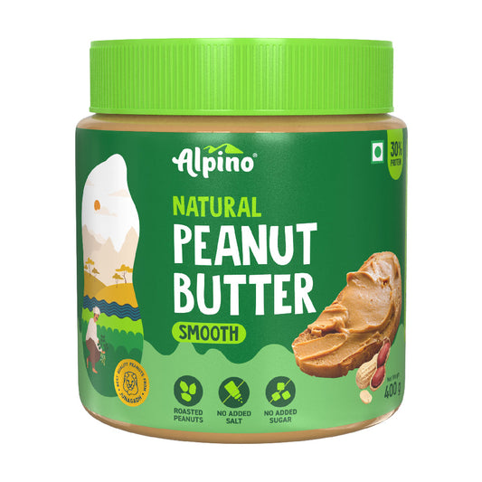 Natural Peanut Butter Smooth, Unsweetened, 100% Roasted Peanuts - 30% Protein, Source of Healthy Fats, No Added Sugar & Salt