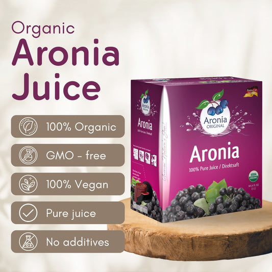 Organic Aronia Berry Juice 101.4 fl oz (3 Liter) Box | Not from Concentrate