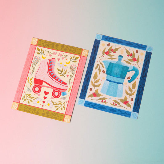 Moka Pot Coffee Art Print (7"x9")