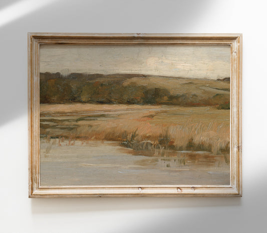 Vintage Warm Autumn Landscape Art Print L0125