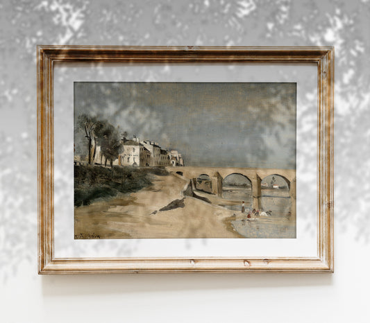 Vintage Desert Seaside Landscape Art Print L0139