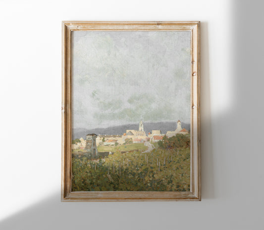 Vintage City and Field Art Print L195