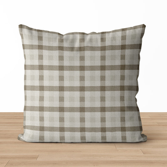 Quinton | Neutral Plaid Pillow Cover
