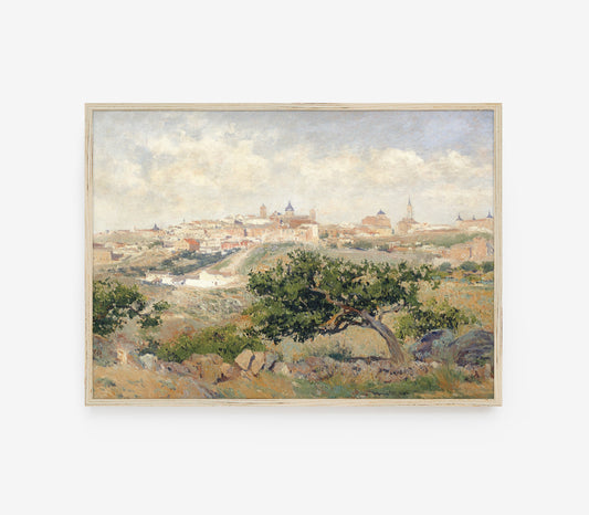 Vintage Village Landscape Art Print L0144