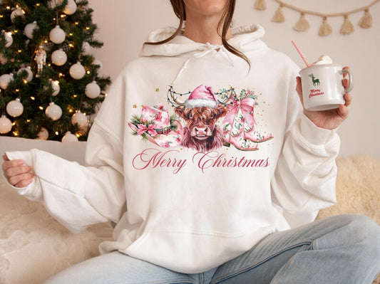 Sweatshirt T-Shirt Hoodie Christmas Cows And Christmas Merry Christmas
