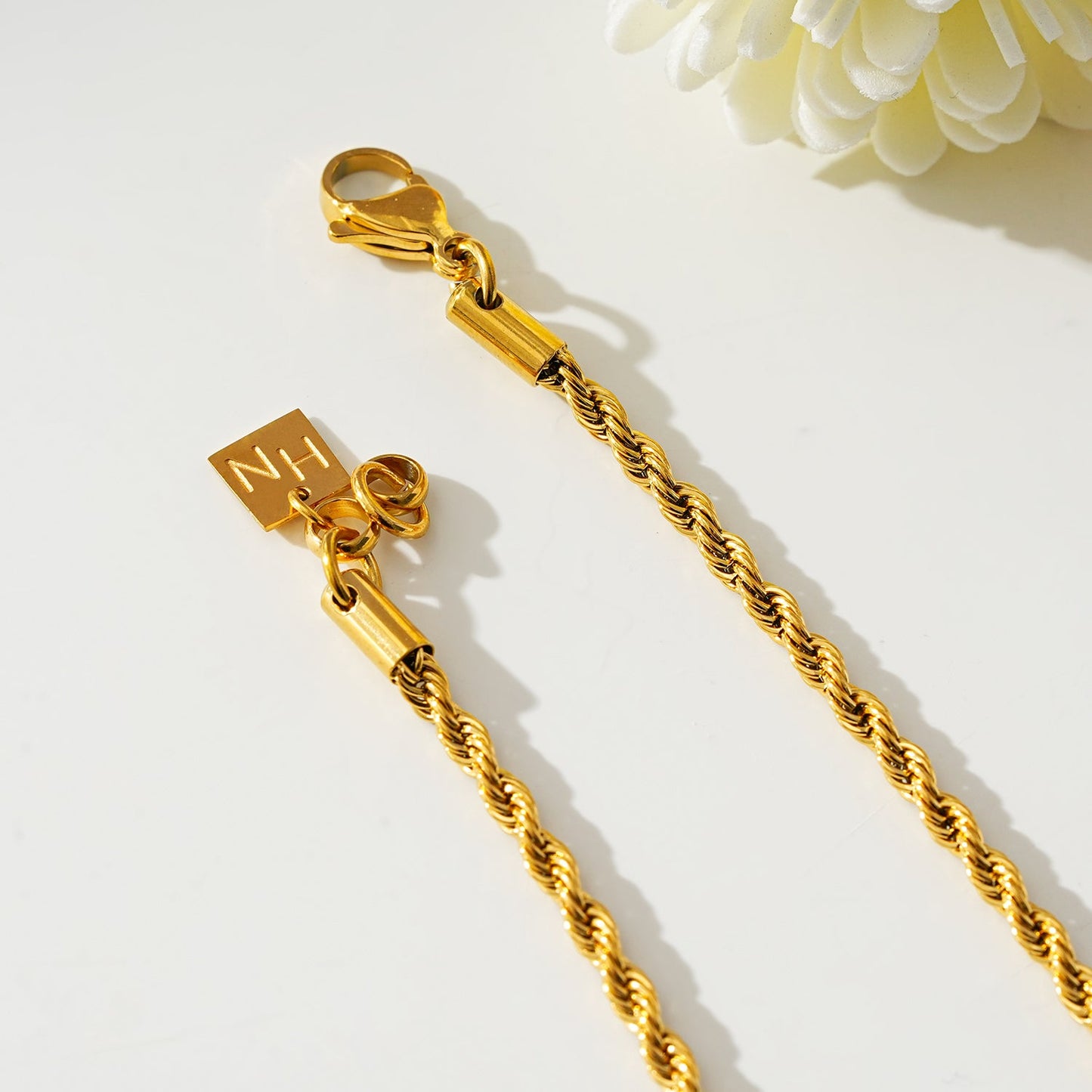 BALHAM: Rope Chain Textured Gold Necklace