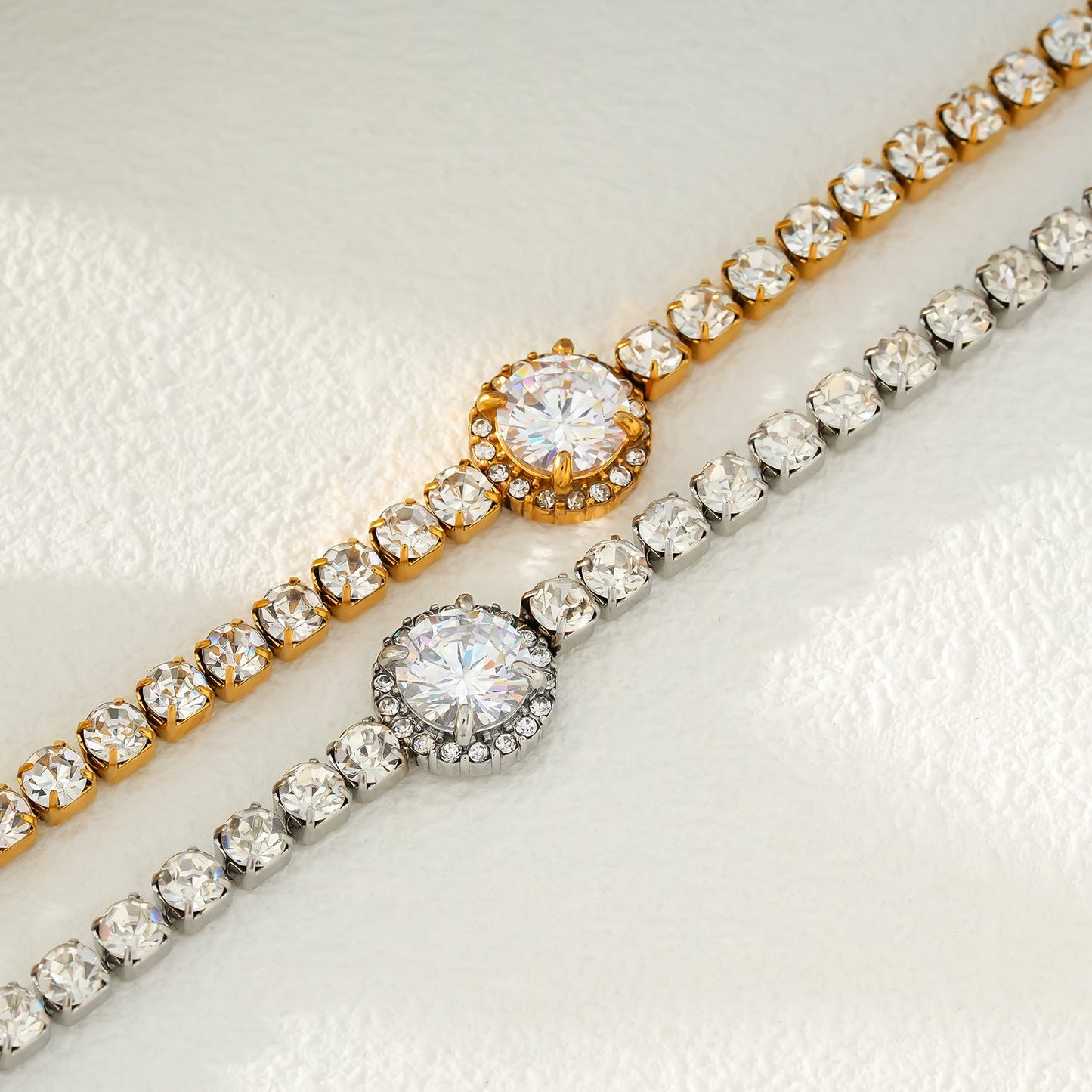 BEREA Gold: Tennis Bracelet with Large Zirconia (CZ) Centrepiece – Timeless Elegance for Every Occasion