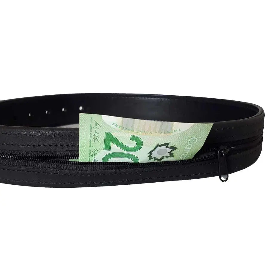 BOL Men's Leather Removable Buckle Money Belt