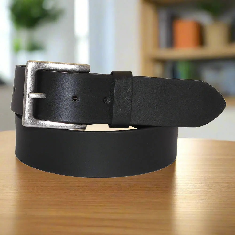 BOL Men's Removable Buckle Solid Leather Belt