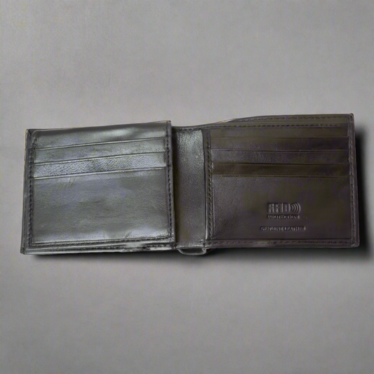 BOL Men's Trifold RFID Leather Wallet With Flip Up