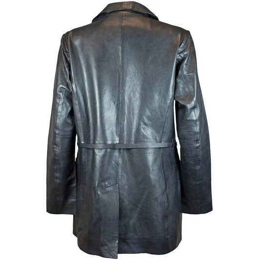 BOL Women's Leather Trench Coat with Adjustable Belt | Leather Jacket