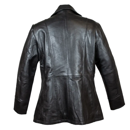 BOL Women's Long Zip Up Leather Jacket